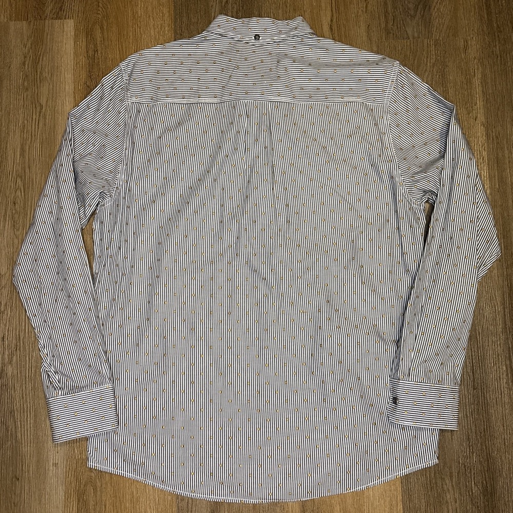 Tommy Bahama Jeans Shirt Men's Large Blue Cotton Striped Island Modern Fit Beach - Picture 3 of 12